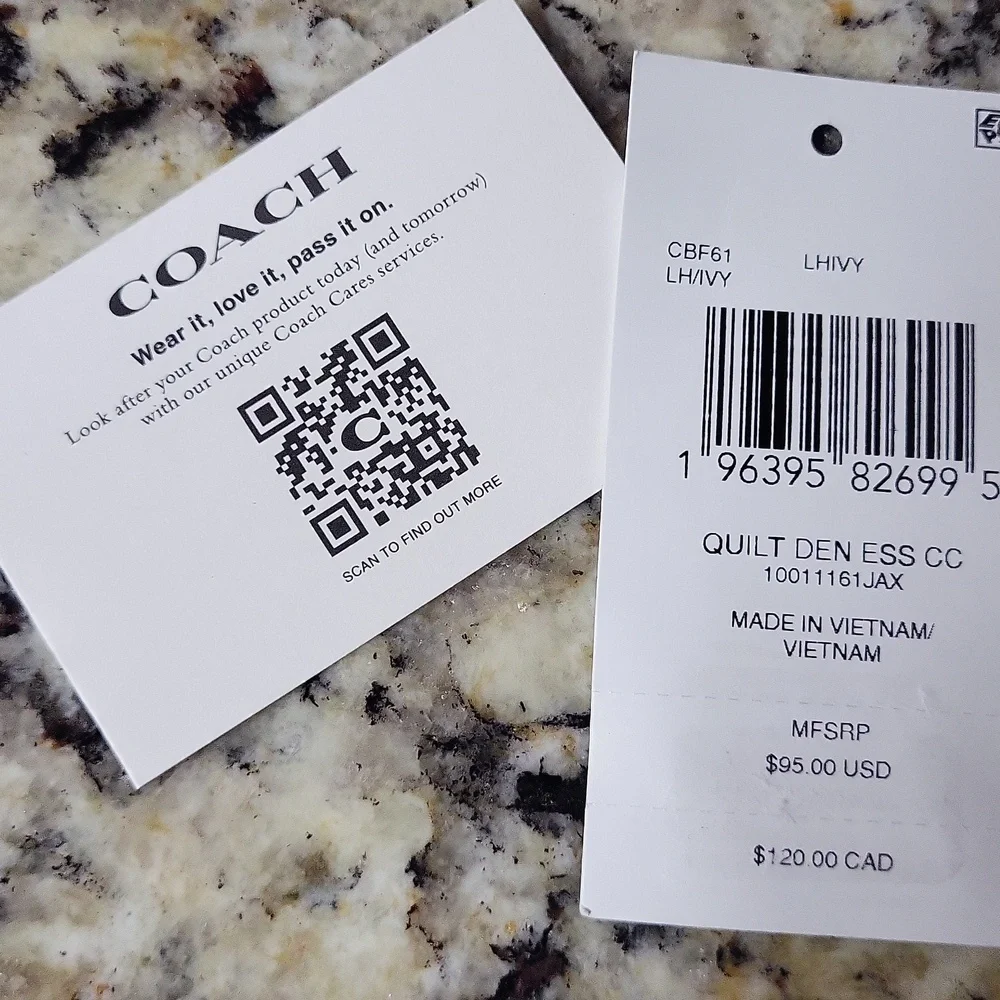 Coach Denim Essential Green Card Case